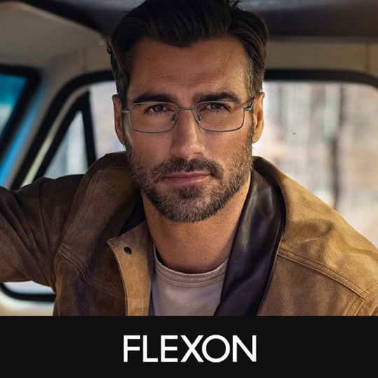 flexon-brand Man wearing Flexon glasses